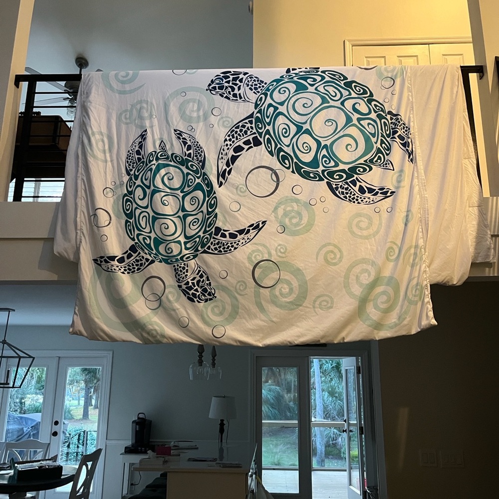 Sea turtle duvet cover and shams
